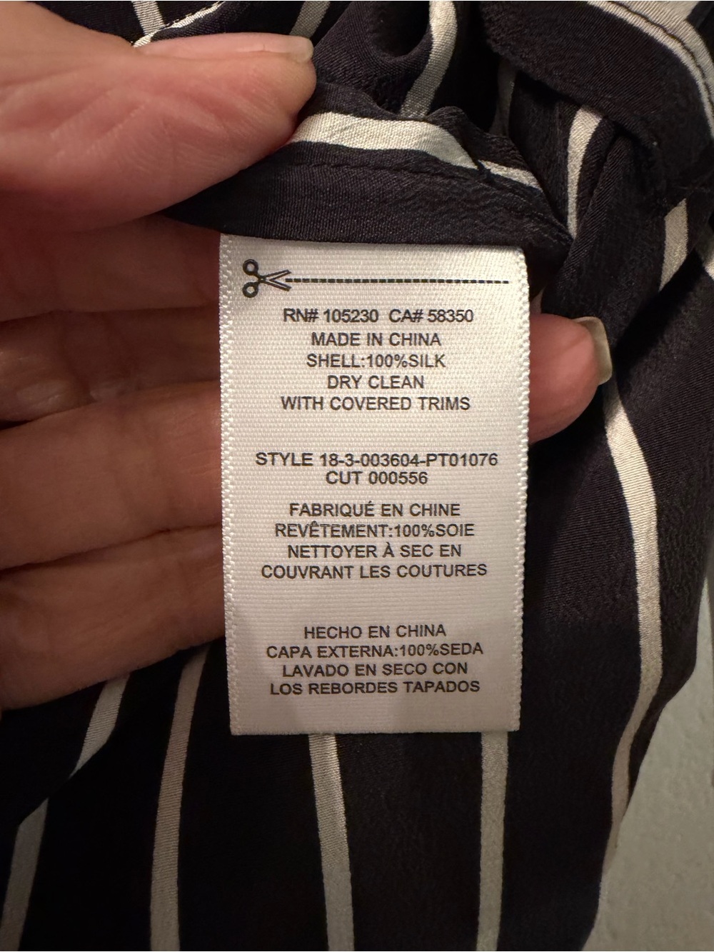 Equipment Black Wide-Leg Pants with White Pinstripes - Picture 5 of 5
